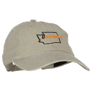 Washington with Map Outline Embroidered Washed Cotton Twill Cap