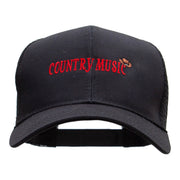 Country Music Embroidered Solid Cotton Twill Mesh Prostyle Cap