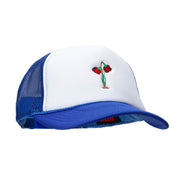 Red Roses Embroidered Foam Panel Mesh Snapback