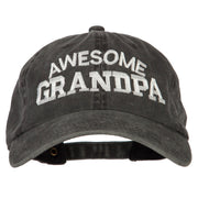 Awesome Grandpa Embroidered Washed Cotton Twill Cap