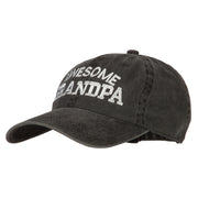 Awesome Grandpa Embroidered Washed Cotton Twill Cap