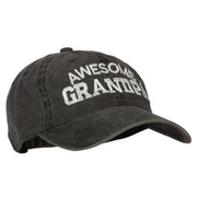 Awesome Grandpa Embroidered Washed Cotton Twill Cap