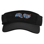 Cool Dude Embroidered Pro Style Cotton Twill Washed Visor - Black OSFM