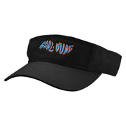 Cool Dude Embroidered Pro Style Cotton Twill Washed Visor - Black OSFM