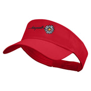 Love Your Self Daisy Embroidered Cotton Twill Sun Visor - Red OSFM