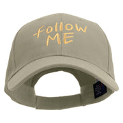 Follow Me Embroidered Low Profile Organic Cotton Cap - Olive OSFM