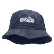 Dune Buggy Embroidered Pigment Dyed Bucket Hat - Navy OSFM