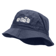 Dune Buggy Embroidered Pigment Dyed Bucket Hat - Navy OSFM