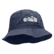 Dune Buggy Embroidered Pigment Dyed Bucket Hat - Navy OSFM