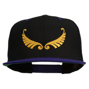 Abstract Wings Design Embroidered Snapback Cap