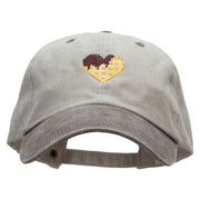 Chocolate on Waffle Embroidered Pigment Dyed Wash Cap - Beige-Brown OSFM