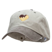 Chocolate on Waffle Embroidered Pigment Dyed Wash Cap - Beige-Brown OSFM