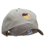 Chocolate on Waffle Embroidered Pigment Dyed Wash Cap - Beige-Brown OSFM