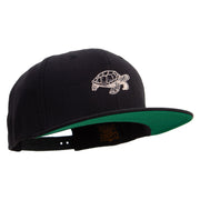 Turtle Swimming Embroidered Wool Blend Prostyle Snapback - Black OSFM