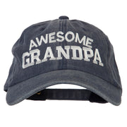 Awesome Grandpa Embroidered Washed Cotton Twill Cap