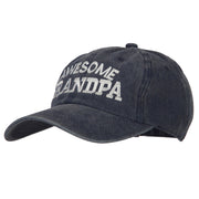 Awesome Grandpa Embroidered Washed Cotton Twill Cap