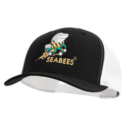 Licensed US Navy Seabees Embroidered Contrast Trucker Cap - Black-White OSFM