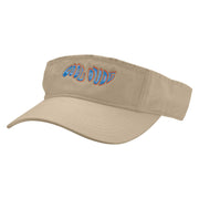 Cool Dude Embroidered Pro Style Cotton Twill Washed Visor - Khaki OSFM