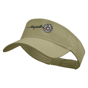 Love Your Self Daisy Embroidered Cotton Twill Sun Visor - Khaki OSFM