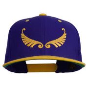 Abstract Wings Design Embroidered Snapback Cap