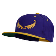 Abstract Wings Design Embroidered Snapback Cap