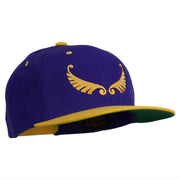 Abstract Wings Design Embroidered Snapback Cap