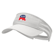 Mini Republican Elephant Embroidered Pro Style Cotton Twill Washed Visor