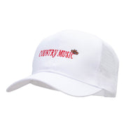 Country Music Embroidered Solid Cotton Twill Mesh Prostyle Cap