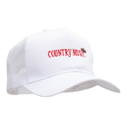 Country Music Embroidered Solid Cotton Twill Mesh Prostyle Cap