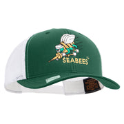 Licensed US Navy Seabees Embroidered Contrast Trucker Cap - Evergreen-White OSFM