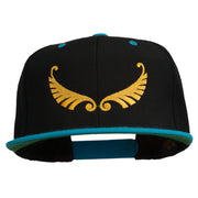 Abstract Wings Design Embroidered Snapback Cap