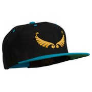 Abstract Wings Design Embroidered Snapback Cap