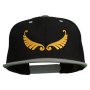 Abstract Wings Design Embroidered Snapback Cap