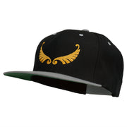 Abstract Wings Design Embroidered Snapback Cap