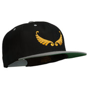 Abstract Wings Design Embroidered Snapback Cap