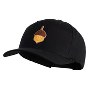 Acorn Patched Retro Cotton Blend Snapback Cap - Black OSFM