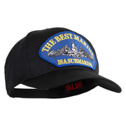 The Best Marine ISA Submarine Blue Patched Solid Cotton Twill Pro Style Cap - Black OSFM