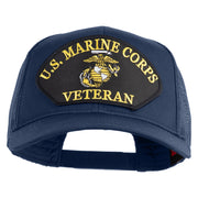U.S. Marine Corps Veteran Black Patched Solid Cotton Twill Mesh Prostyle Cap - Navy OSFM