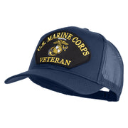 U.S. Marine Corps Veteran Black Patched Solid Cotton Twill Mesh Prostyle Cap - Navy OSFM