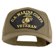 U.S. Marine Corps Veteran Black Patched Solid Cotton Twill Mesh Prostyle Cap - Khaki OSFM