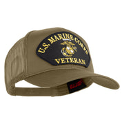 U.S. Marine Corps Veteran Black Patched Solid Cotton Twill Mesh Prostyle Cap - Khaki OSFM