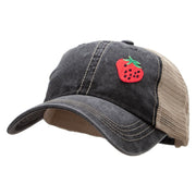 Strawberry Patched Pigment Dyed Mesh Cap