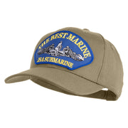 The Best Marine ISA Submarine Blue Patched Solid Cotton Twill Pro Style Cap - Khaki OSFM