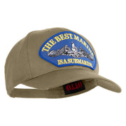 The Best Marine ISA Submarine Blue Patched Solid Cotton Twill Pro Style Cap - Khaki OSFM
