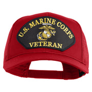 U.S. Marine Corps Veteran Black Patched Solid Cotton Twill Mesh Prostyle Cap - Red OSFM