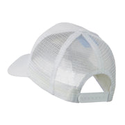 6 Panel Mesh American Flag White Patch Cap