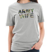 Army Wife Camo Graphic Design Short Sleeve Cotton Jersey T-Shirt