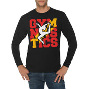 Retro Gymnastics Graphic Long Sleeve Crewneck Tee - Black XS