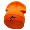 Ready to Shoot Embroidered 12 Inch Long Knitted Beanie - Orange OSFM