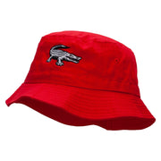 Gator Embroidered Bucket Hat - Red OSFM